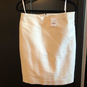 J. Crew White/Tan pencil skirt